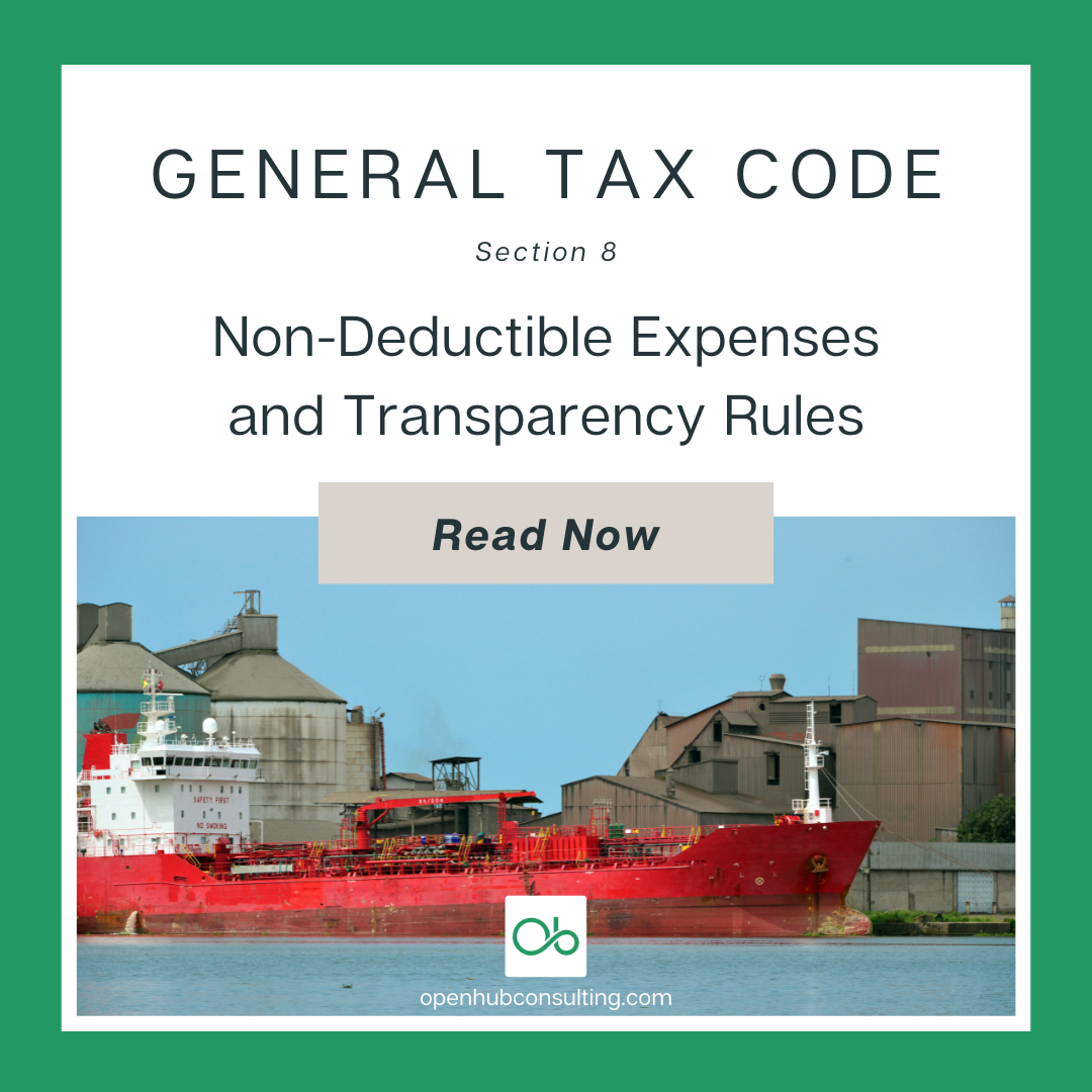 Section 8\_General Tax Code: Non-Deductible Expenses and Transparency Rules